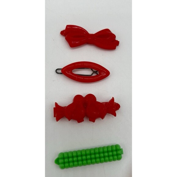 Lot of 13 Vintage VTG Clip 1 1/2" Goody Baby Girl Barrettes Bows Plastic & Metal - Picture 3 of 9